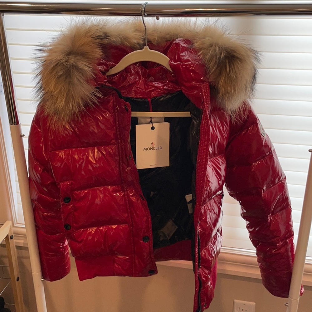 Moncler red puffer jacket